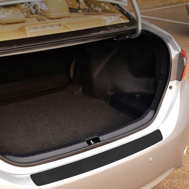 Trunk Sill Plate Cover Rear Bumper Protector Pad Guard Trim Cover Black Rubber 6