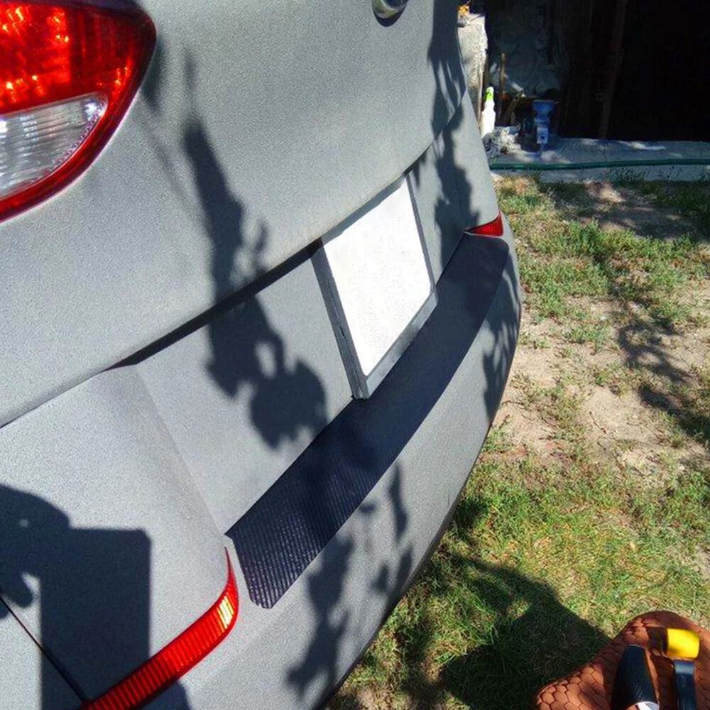 Trunk Sill Plate Cover Rear Bumper Protector Pad Guard Trim Cover Black Rubber 8