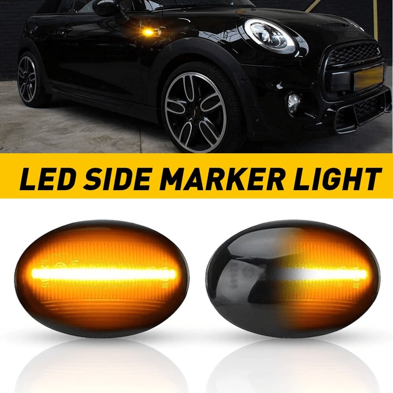 Light Flowing Turn Signal LED Side Marker Lamp Set Smoked Shell Side Indicator Error Free Resistor 1