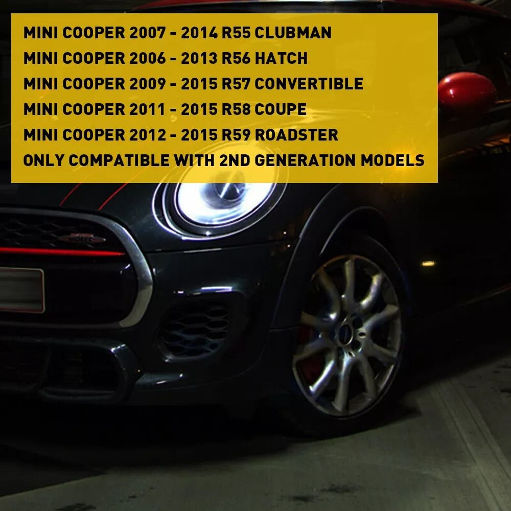 Light Flowing Turn Signal LED Side Marker Lamp Set Smoked Shell Side Indicator Error Free Resistor 2