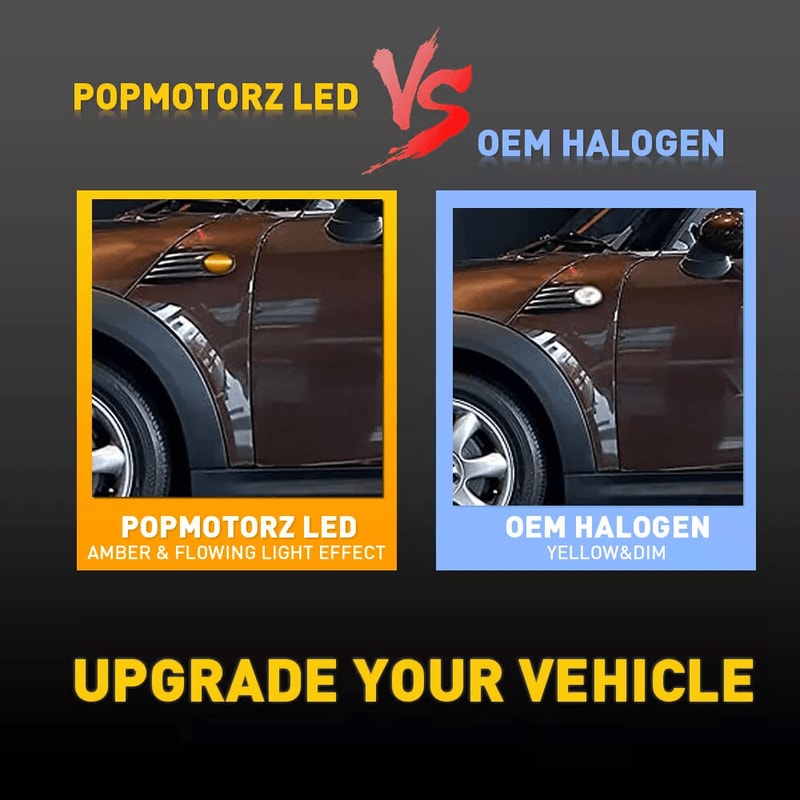 Light Flowing Turn Signal LED Side Marker Lamp Set Smoked Shell Side Indicator Error Free Resistor 4