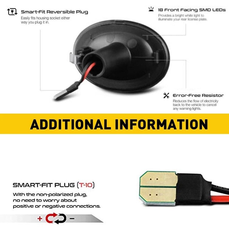 Light Flowing Turn Signal LED Side Marker Lamp Set Smoked Shell Side Indicator Error Free Resistor 7