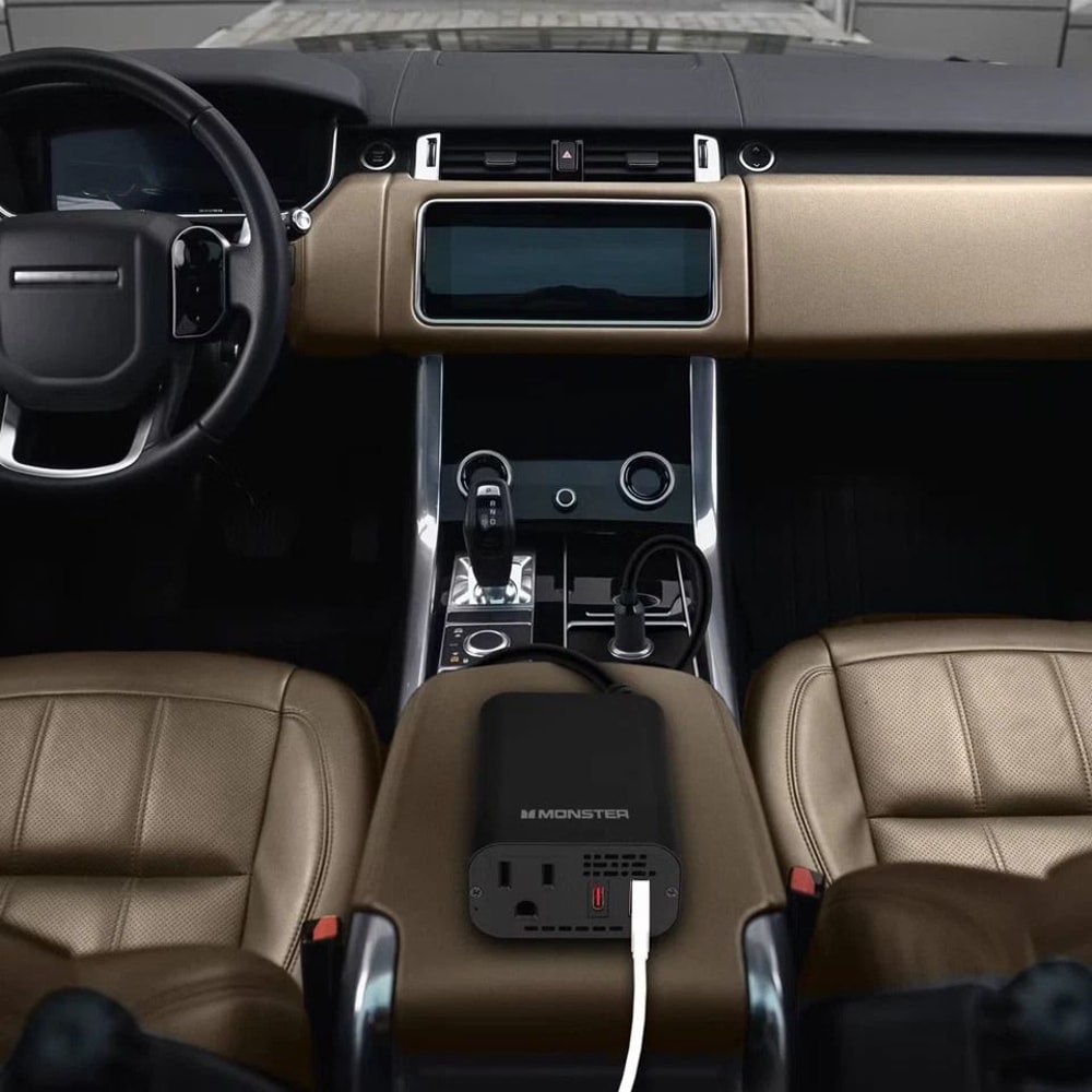 Car Power Inverter AC Outlet Cars Charger USB C Delivery PD Dual USB Ports Cooling Fan Safety 2