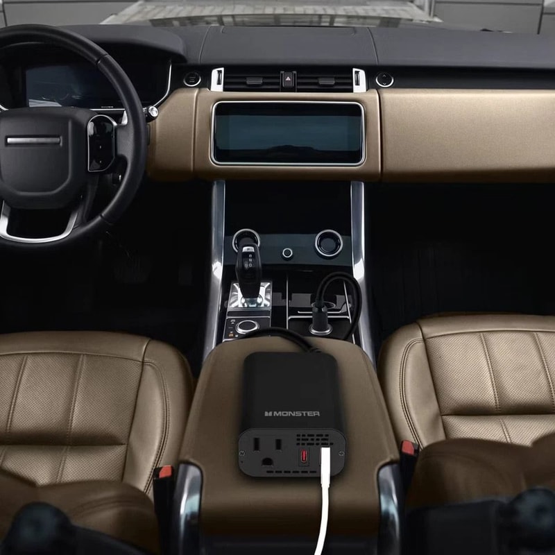 Car Power Inverter AC Outlet Cars Charger USB C Delivery PD Dual USB Ports Cooling Fan Safety 2