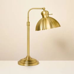 hearth and hand with magnolia fluted scallop brass table lamp, iron body