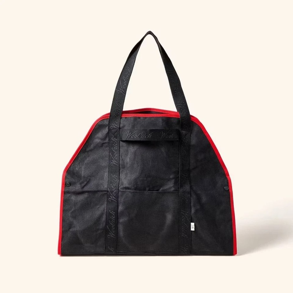 Woolrich Waxed Canvas Log Carrier Black Red Firewood Carrier Tote Cotton Canvas 3
