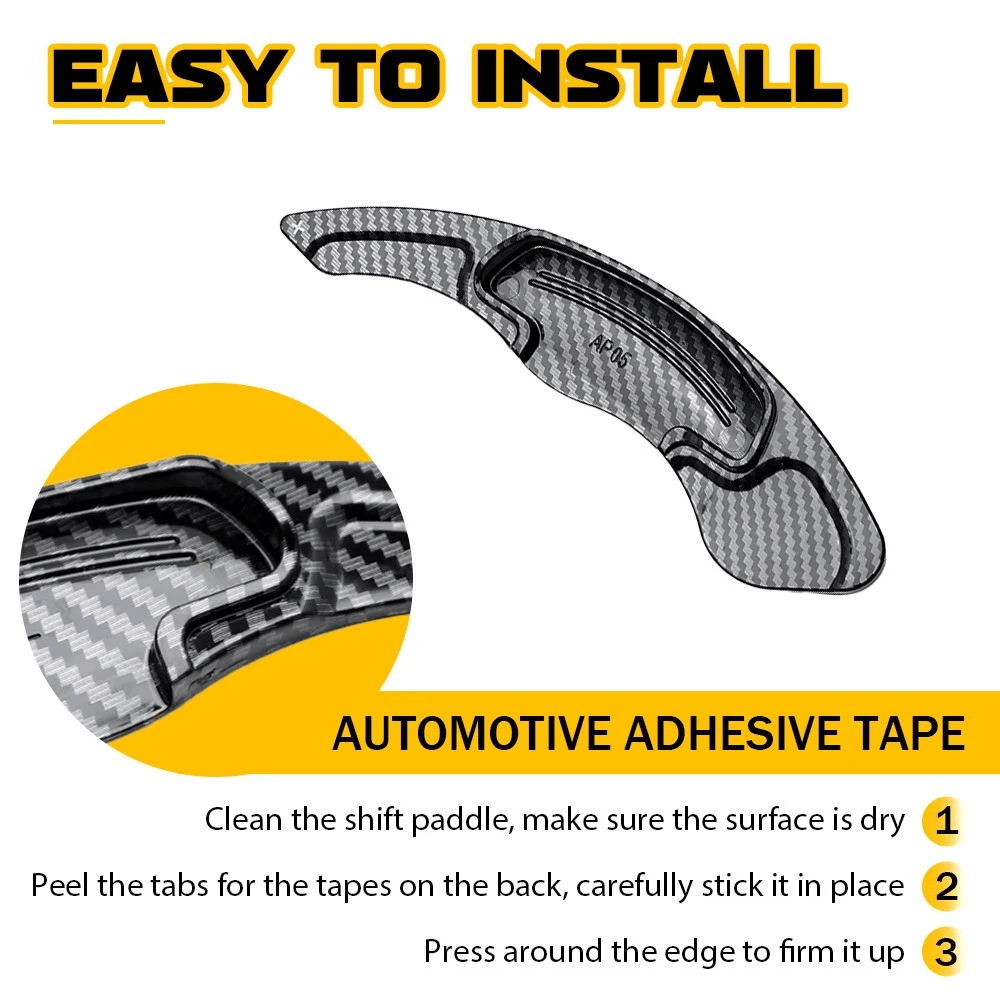 Wheel Paddle Shifter Extension Carbon Fiber Steering Upgrade Stylish Car Decor 5