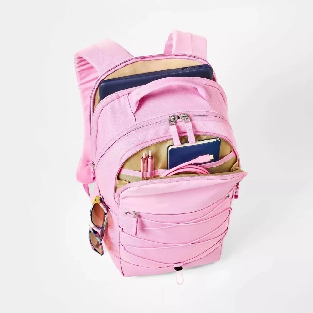 Pink All In Motion Backpack School Ready WaterResistant Travel Bag Laptop Pocket 2