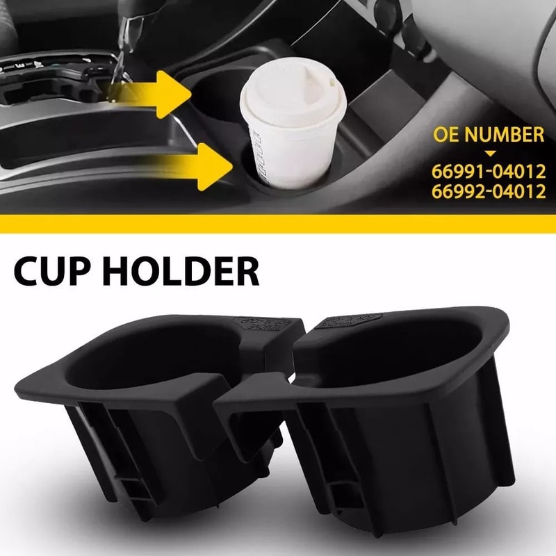 Car Black Cup Holder Inserts Replacement Easy Fit Prevents Liquid Spills And Mess 1
