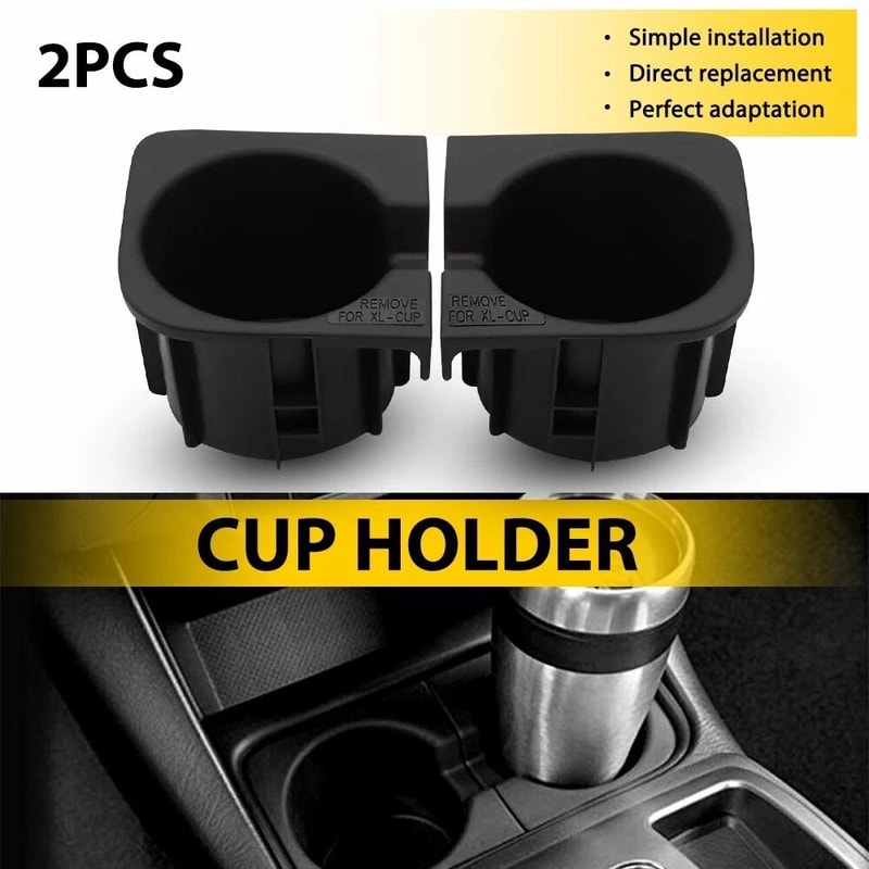 Car Black Cup Holder Inserts Replacement Easy Fit Prevents Liquid Spills And Mess 12