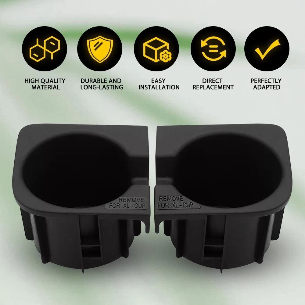 Car Black Cup Holder Inserts Replacement Easy Fit Prevents Liquid Spills And Mess 6