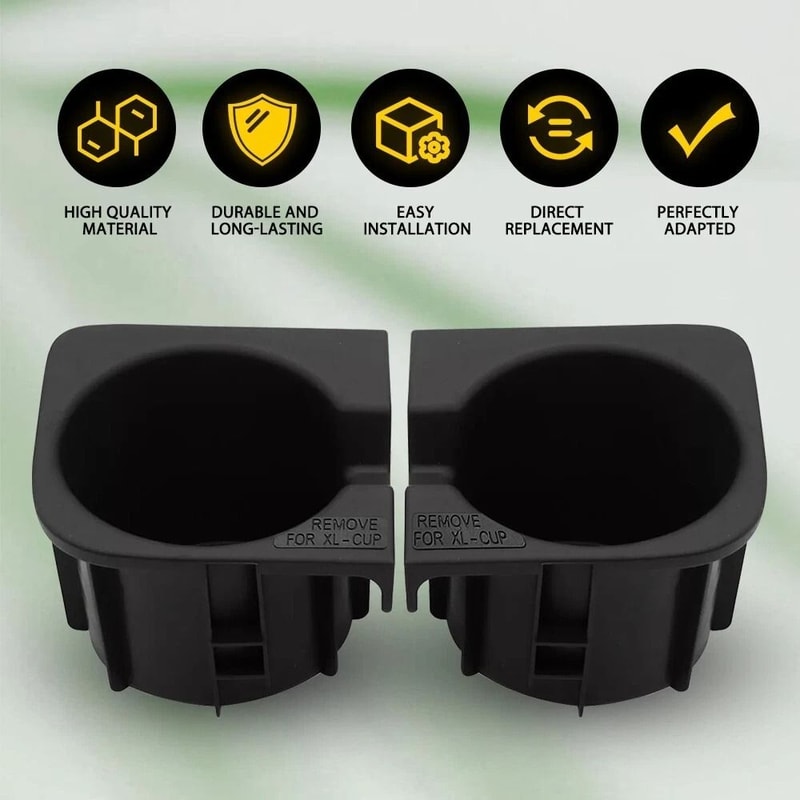 Car Black Cup Holder Inserts Replacement Easy Fit Prevents Liquid Spills And Mess 6