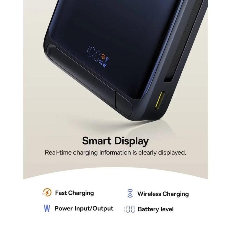 Magnetic Power Bank With BuiltIn USBC Cable Portable Wireless Charger For IPhone 6