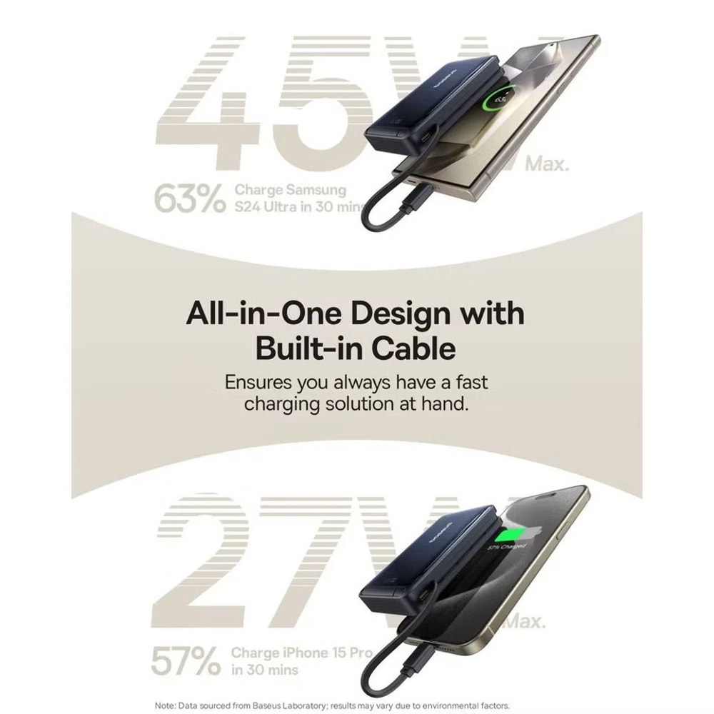 Magnetic Power Bank With BuiltIn USBC Cable Portable Wireless Charger For IPhone 7