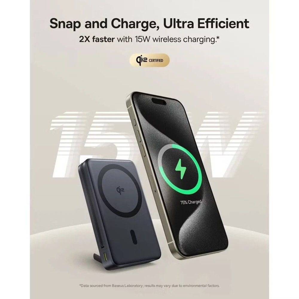 Magnetic Power Bank With BuiltIn USBC Cable Portable Wireless Charger For IPhone 8