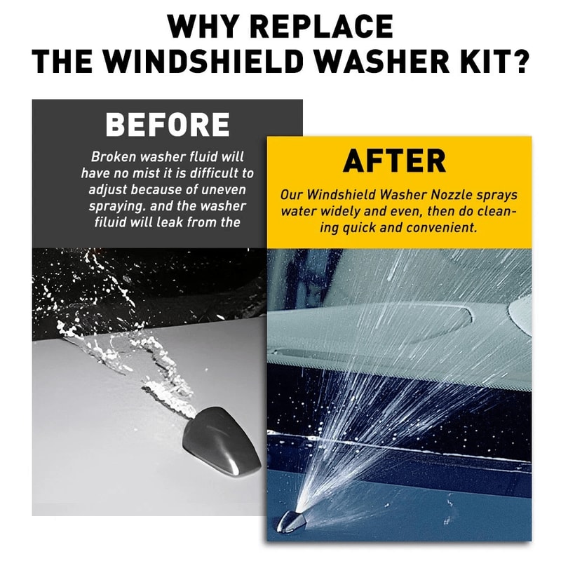 Windshield Wiper Nozzle Spray Washer Nozzle Easy Install Kit 2