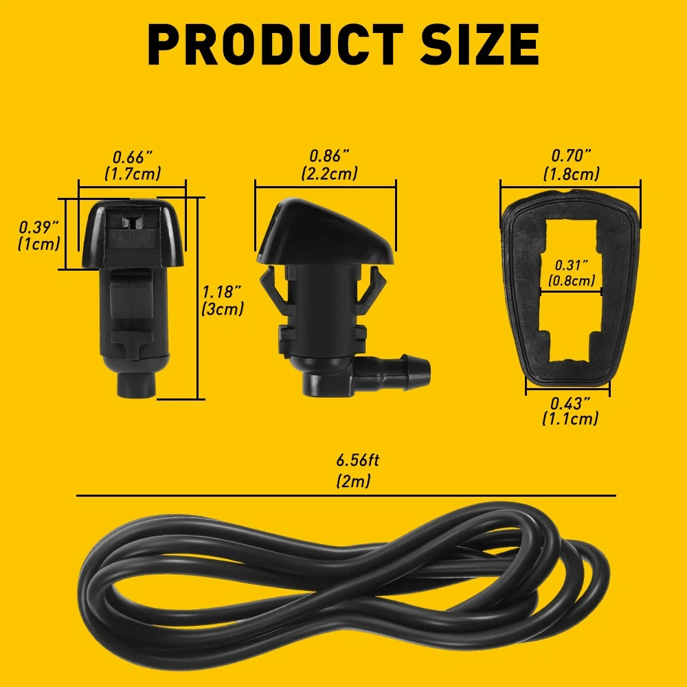 Windshield Wiper Nozzle Spray Washer Nozzle Easy Install Kit 4