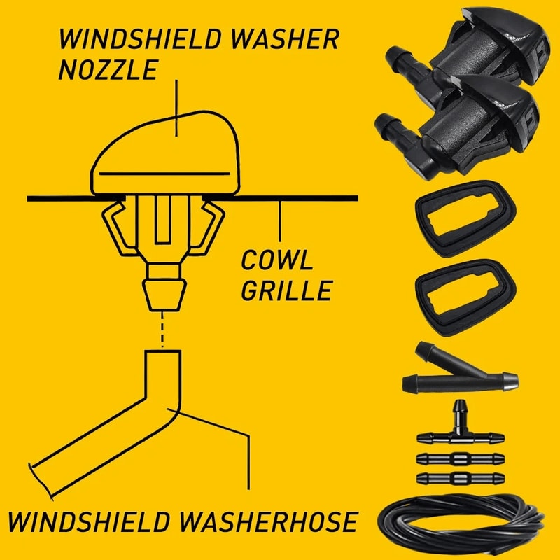 Windshield Wiper Nozzle Spray Washer Nozzle Easy Install Kit 6