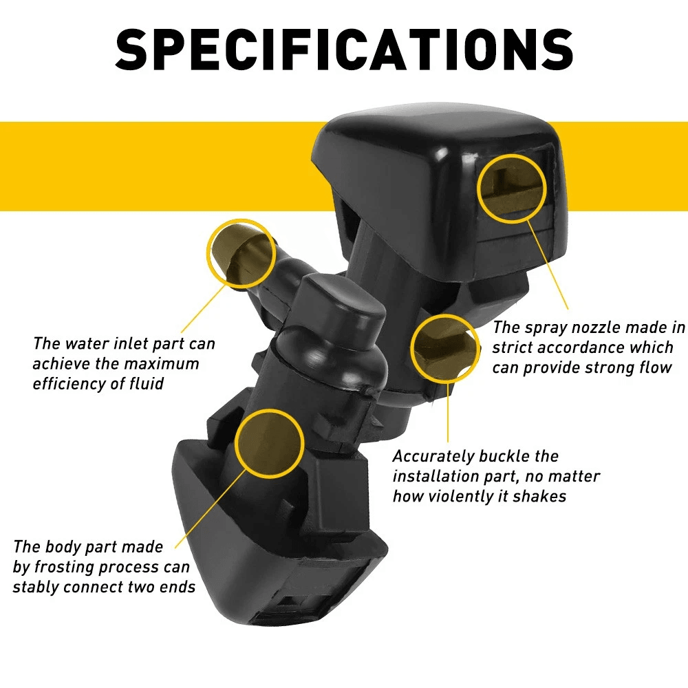 Windshield Wiper Nozzle Spray Washer Nozzle Easy Install Kit 8
