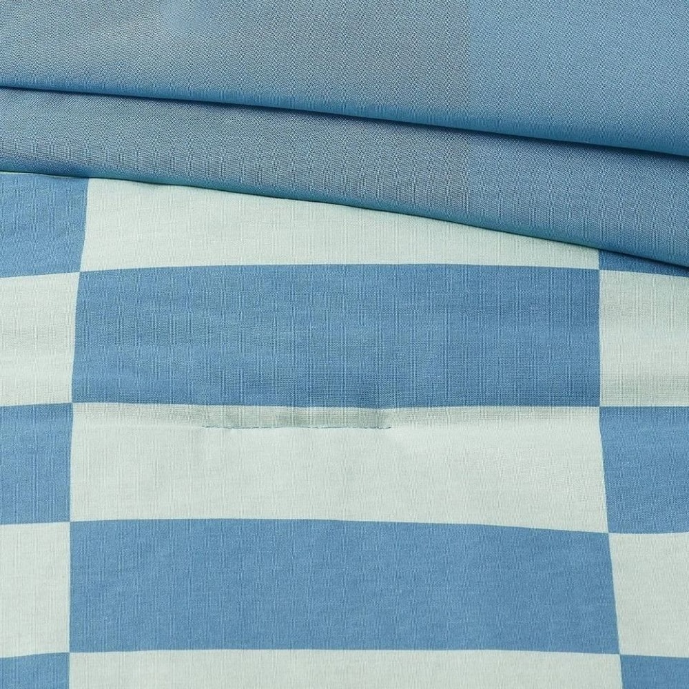 Toddler Kids Pillowfort Comforter Cotton Shell Checkered Print Cozy Bedding For YearRound Use 3