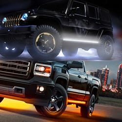 led running board light, side step strip bar, white amber turn signal truck