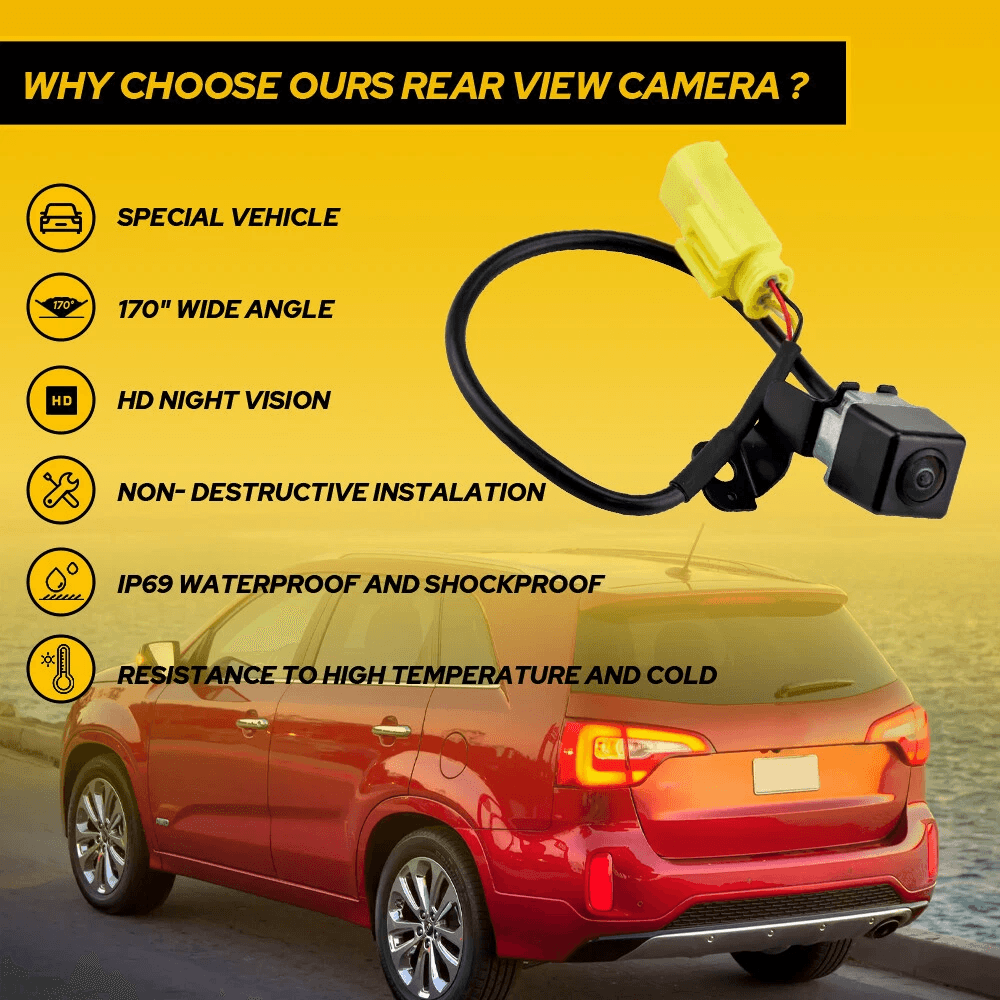 Backup Camera Rear View WideAngle HD Lens Rainproof Day Night Vision Easy Installation Car Camera 5