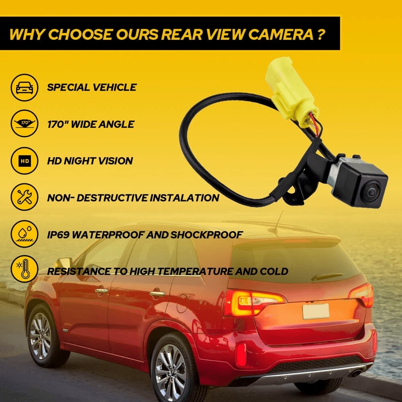 Backup Camera Rear View WideAngle HD Lens Rainproof Day Night Vision Easy Installation Car Camera 5