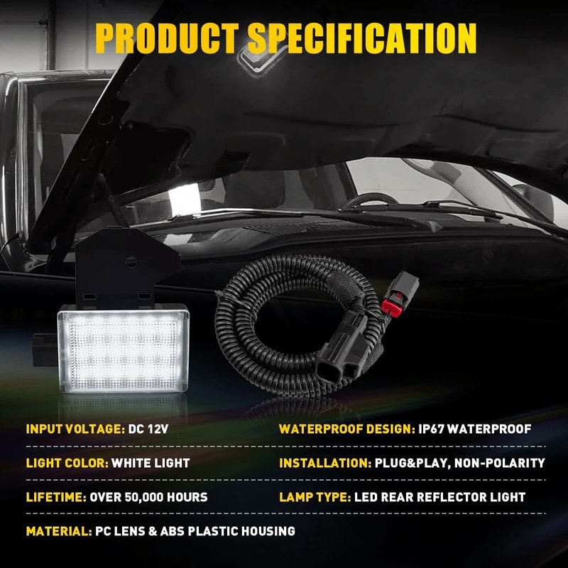 LED Courtesy Light W Wiring Harness Underhood Installation Energy Saving Durable LED Lighting 2