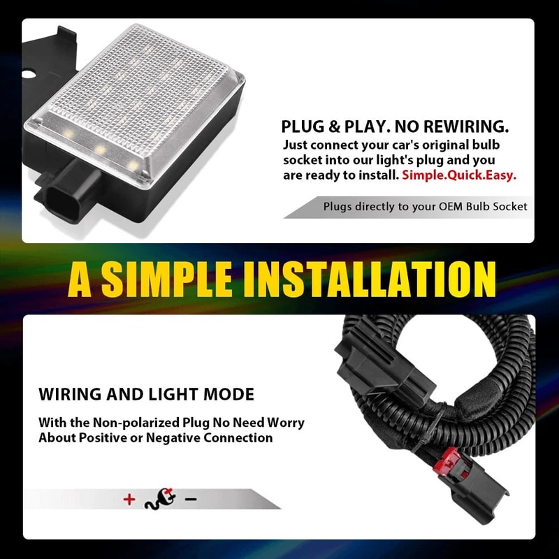 LED Courtesy Light W Wiring Harness Underhood Installation Energy Saving Durable LED Lighting 8