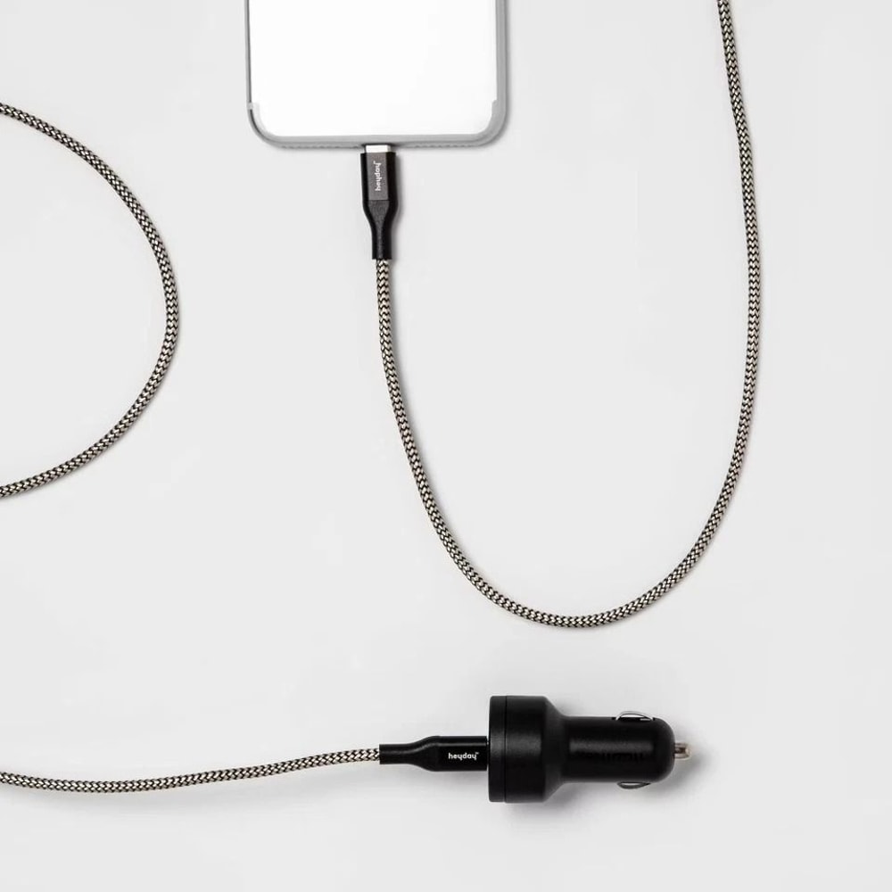 USBC Car Charger With USBC To USBC Cable DualPort Fast Charging Adapter For Vehicles 2