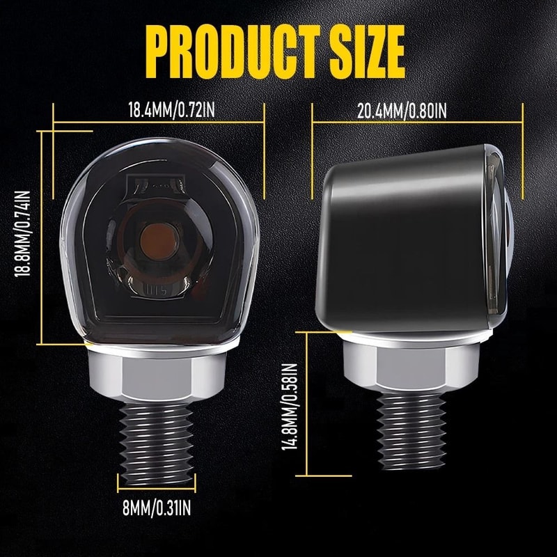 Universal Mini Lamp LED Motorcycle Turn Signals Indicator Amber Blinker Light For Motorcycles 5