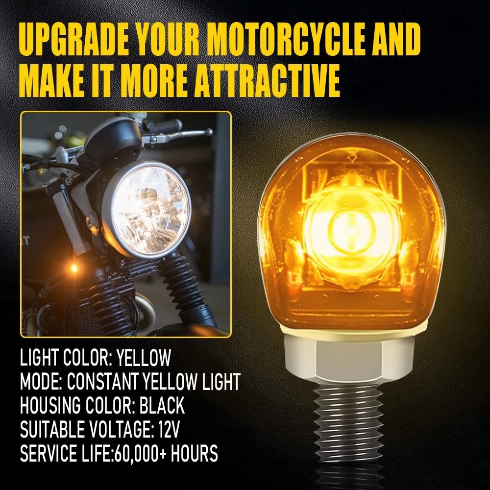 Universal Mini Lamp LED Motorcycle Turn Signals Indicator Amber Blinker Light For Motorcycles 8