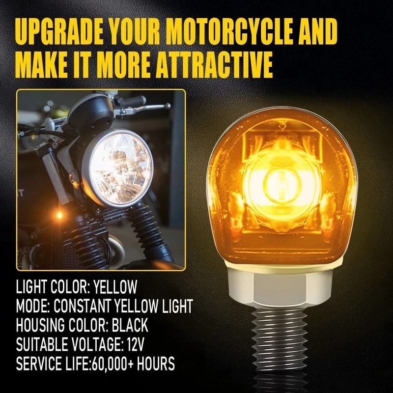 Universal Mini Lamp LED Motorcycle Turn Signals Indicator Amber Blinker Light For Motorcycles 8