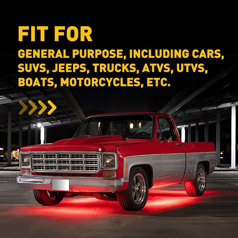 Offroad Underglow Red LED Rock Lights Neon Lights For Cars Trucks Jeeps 2