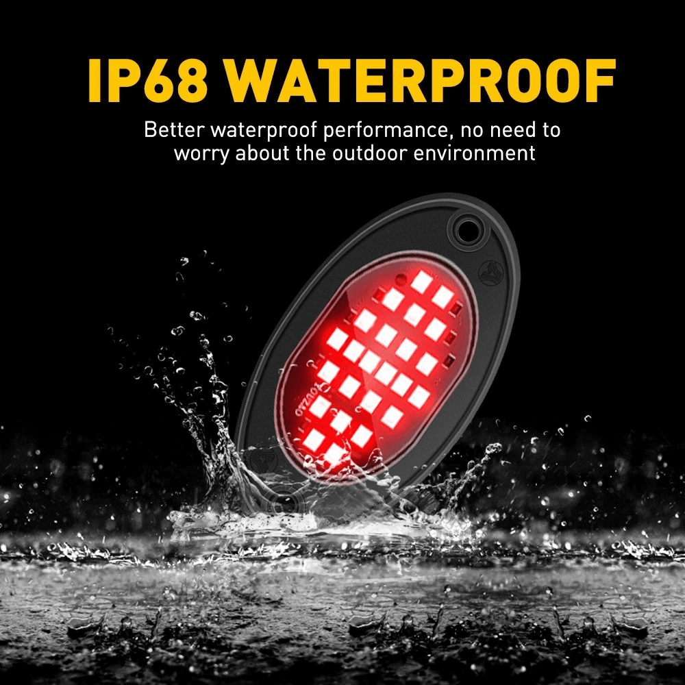 Offroad Underglow Red LED Rock Lights Neon Lights For Cars Trucks Jeeps 5
