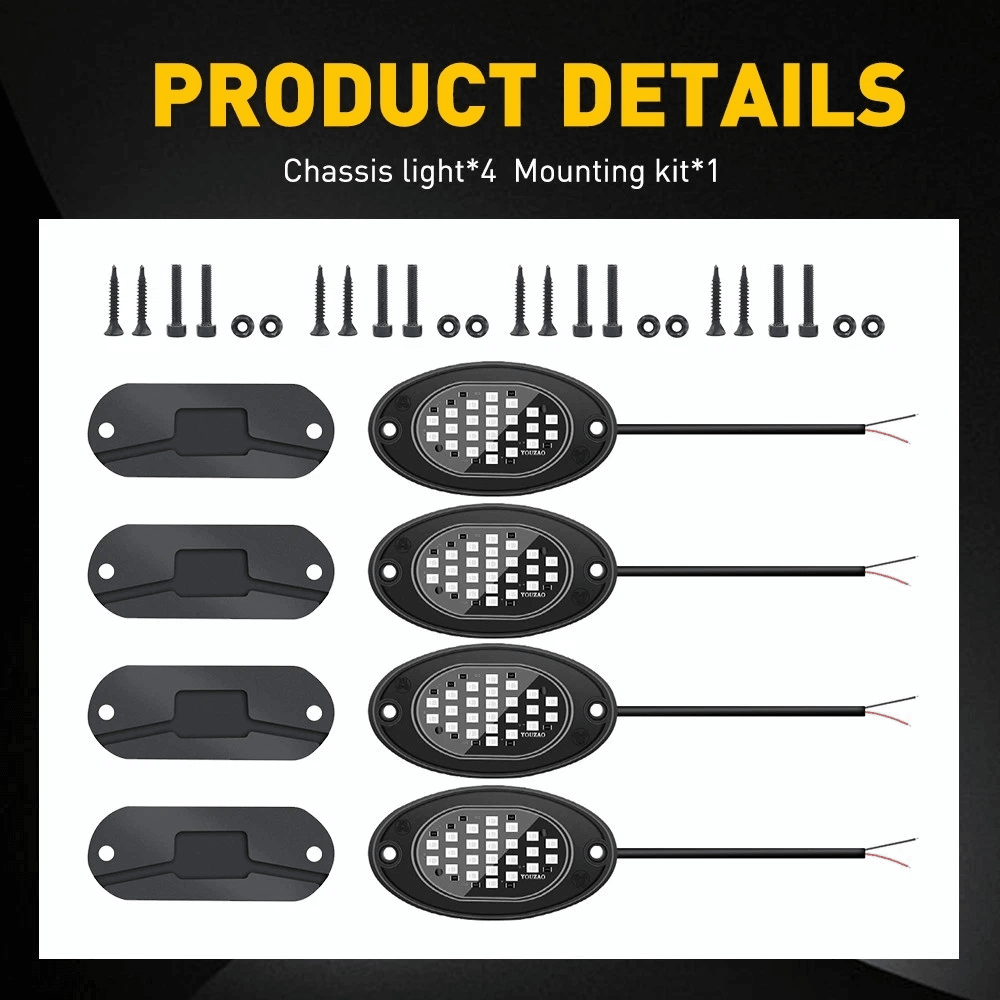 Offroad Underglow Red LED Rock Lights Neon Lights For Cars Trucks Jeeps 7