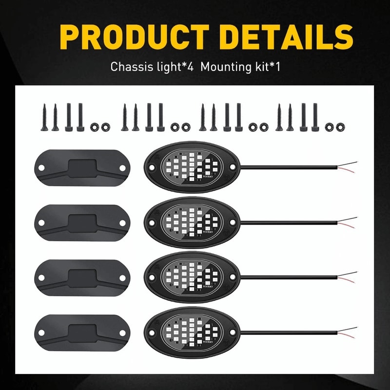 Offroad Underglow Red LED Rock Lights Neon Lights For Cars Trucks Jeeps 7