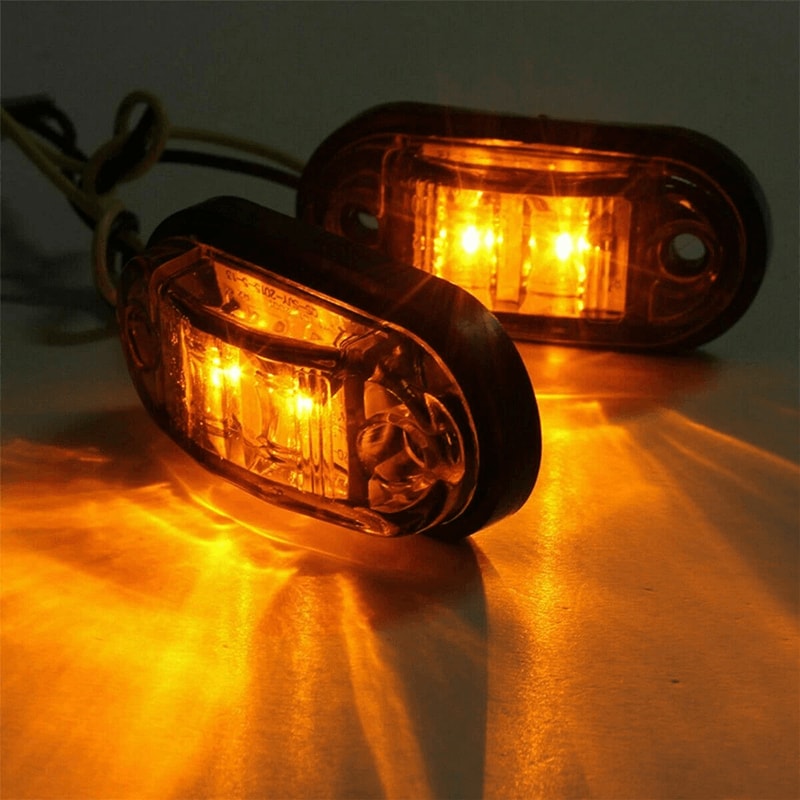 LED Bullet Pickup Side Marker Lights Round Truck Trailer Amber Red E 7