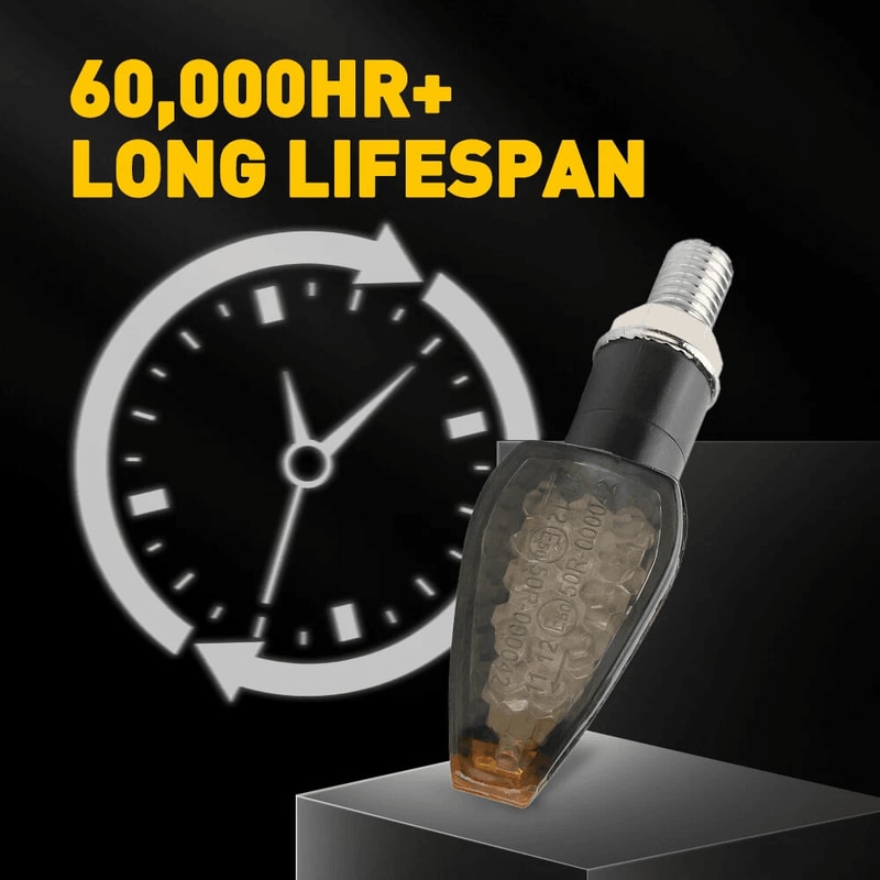 LED Amber Light Blinker Motorcycle Dirt Bike Dual Sport Supermoto Turn Signal 3