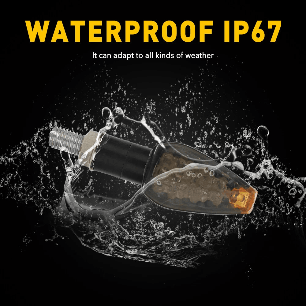 LED Amber Light Blinker Motorcycle Dirt Bike Dual Sport Supermoto Turn Signal 4