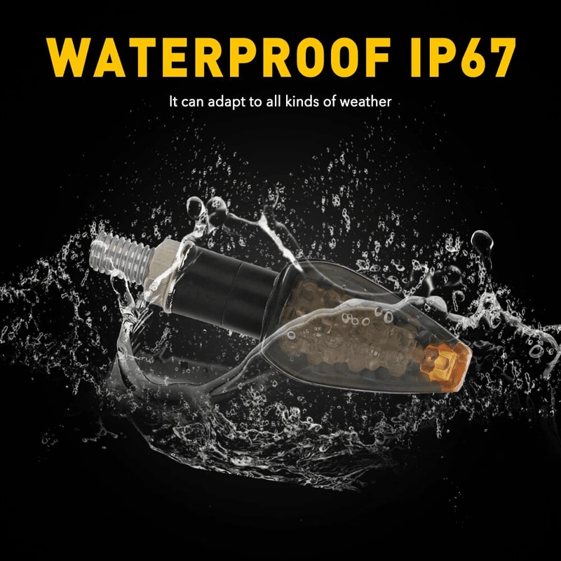 LED Amber Light Blinker Motorcycle Dirt Bike Dual Sport Supermoto Turn Signal 4