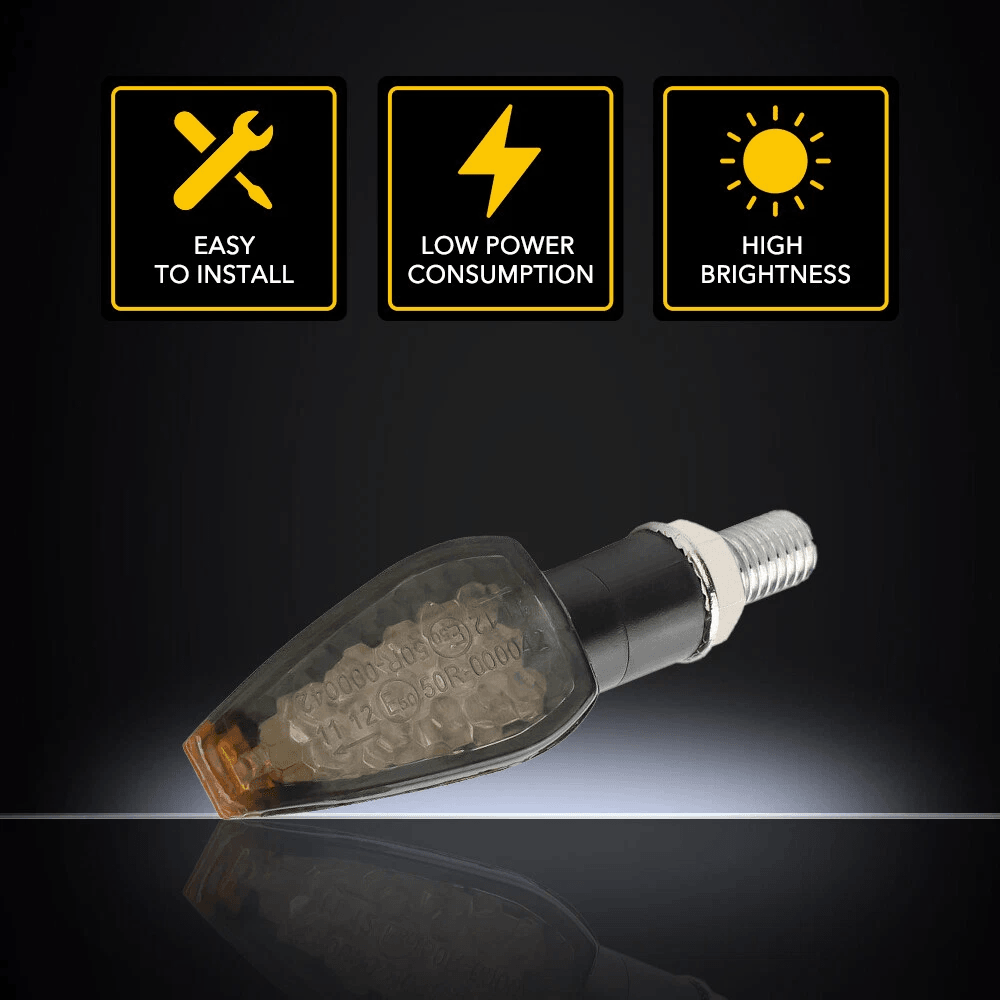 LED Amber Light Blinker Motorcycle Dirt Bike Dual Sport Supermoto Turn Signal 5