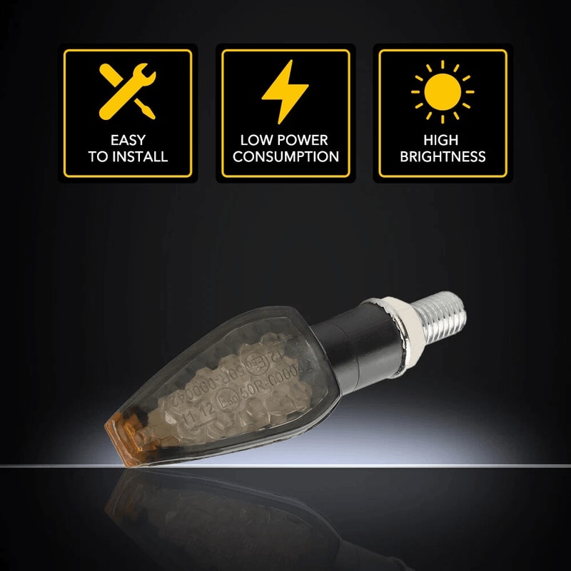 LED Amber Light Blinker Motorcycle Dirt Bike Dual Sport Supermoto Turn Signal 5