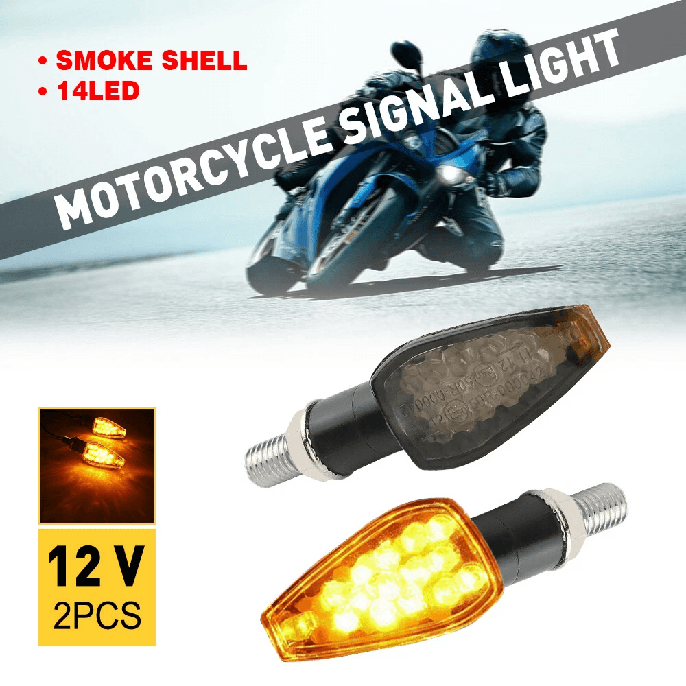 LED Amber Light Blinker Motorcycle Dirt Bike Dual Sport Supermoto Turn Signal 6
