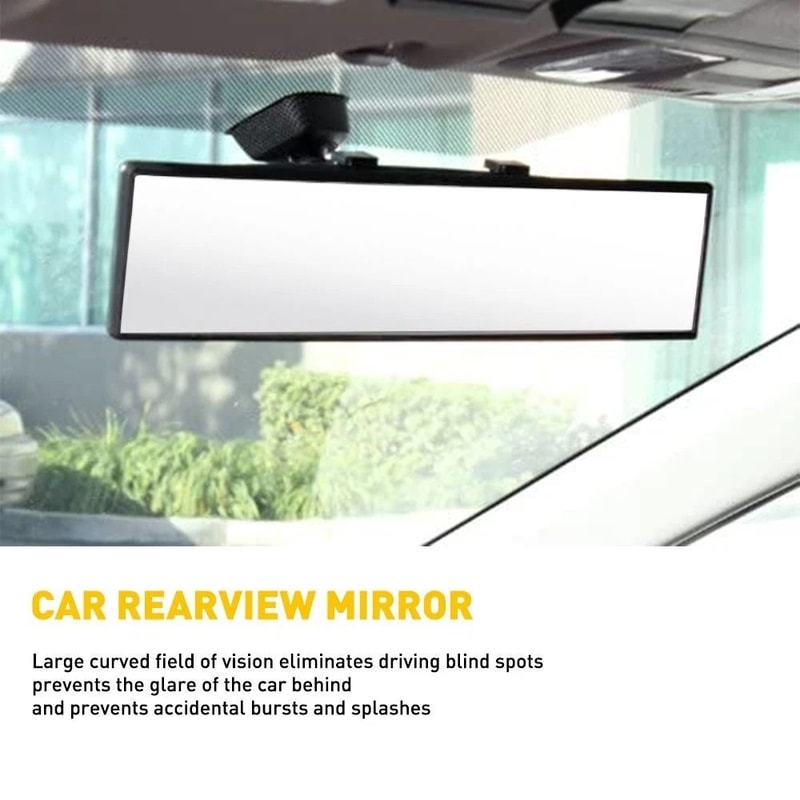 Antiglare Car Panoramic Interior Rear View Mirror Convex Wide Angle 300mm 2