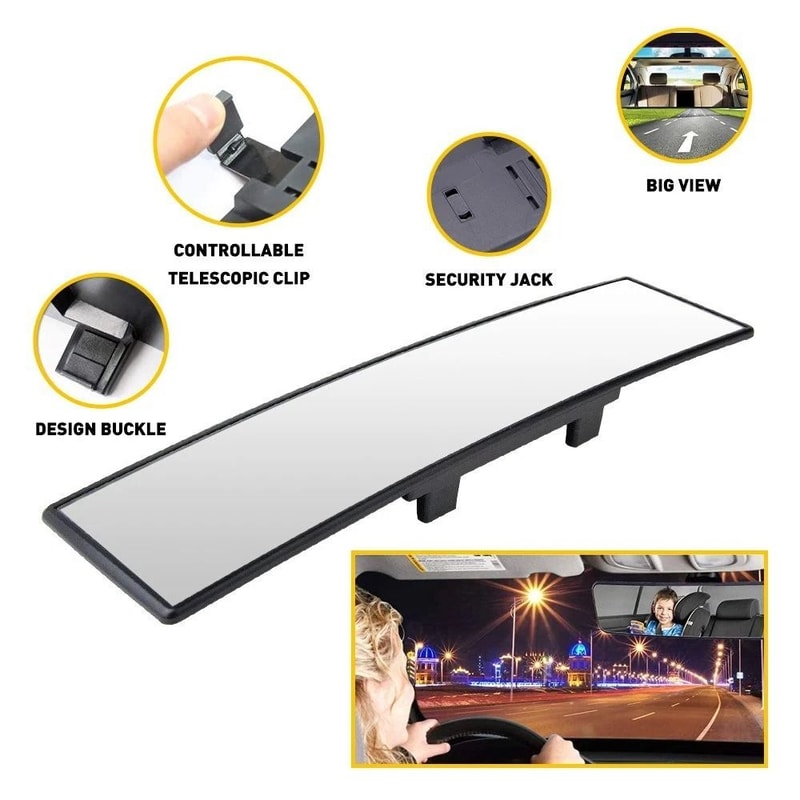 Antiglare Car Panoramic Interior Rear View Mirror Convex Wide Angle 300mm 3