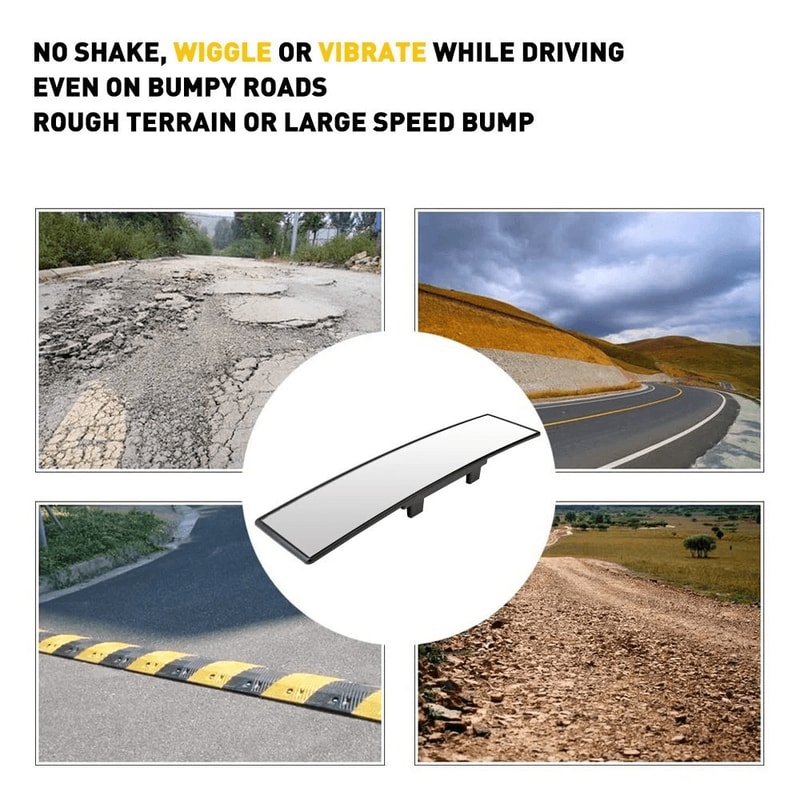 Antiglare Car Panoramic Interior Rear View Mirror Convex Wide Angle 300mm 5