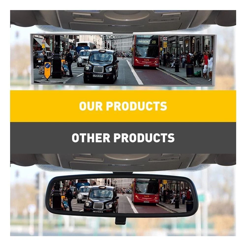 Antiglare Car Panoramic Interior Rear View Mirror Convex Wide Angle 300mm 8