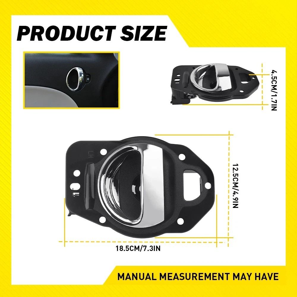 Chrome Driver Side Left Inside Interior Door Handle HighQuality Car Door Replacement Reliable Fit 2