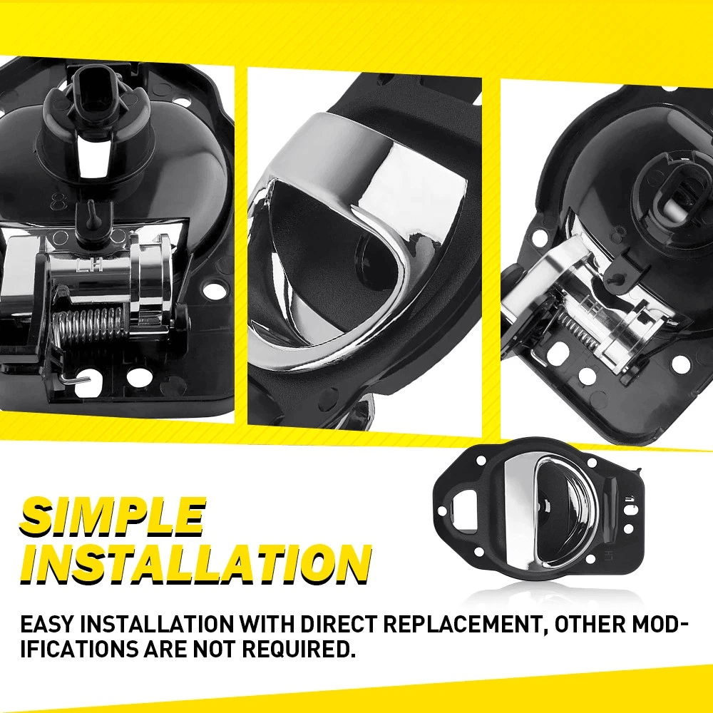 Chrome Driver Side Left Inside Interior Door Handle HighQuality Car Door Replacement Reliable Fit 4